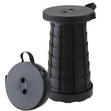 Scaun Telescopic Pliabil pentru Camping si Pescuit, Vivimall, Portabil, Universal, Sustine 150 kg, ABS, Diametru 25 cm, Extensibil, Inaltime 45 cm, Negru - vivimall.ro