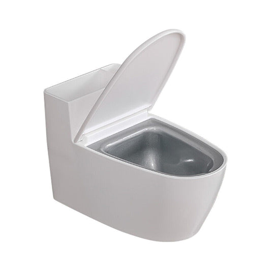 Scrumiera creativa Vivimall, Forma de Toaleta, Capac Alb , Material ABS si Otel Inoxidabil, 12.5 x 10 x 8 cm, Fixare prin Lipire sau De Sine Statator, pentru Baie, Camera, Bucatarie, Balcon, Alb, model 2 - vivimall.ro