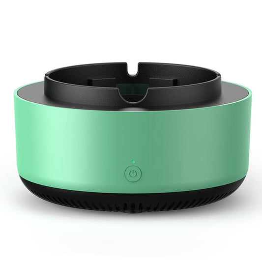 Scrumiera Multifunctionala cu Absorbtie, Vivimall, Incarcare USB, cu Purificator de Aer, Scrumiera cu Absorbtie Fum, 14,5 x 14 x 7,5 cm, Verde - vivimall.ro