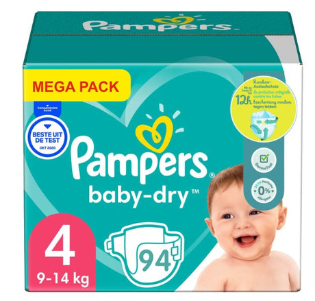 Scutece Pampers Baby Dry Maxi Marimea 4, 9-14 kg, 94 buc - Protectie de Incredere