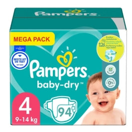 Scutece Pampers Baby Dry Maxi Marimea 4, 9-14 kg, 94 buc - Protectie de Incredere