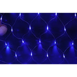 Plasă LED Flippy montată pe gard exterior, efect luminos albastru noaptea, 8 jocuri de lumini