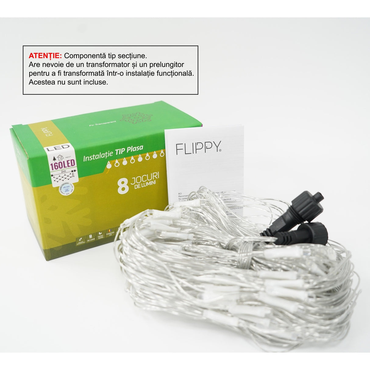 Hálós típusú telepítési szakasz 160 hideg fehér LED-del | FrostyLights