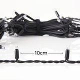 Sectiune Instalatie de Craciun, Vivimall®, Tip Turturi, 5 m, 120 LED-uri, cu Flash, Fir Negru, Lumina Alb Rece, IP65, Interconectabila - vivimall.ro