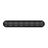 Organizator cabluri autoadeziv negru cu 7 suporturi, dimensiuni 11.8x2.2 cm, vedere frontală