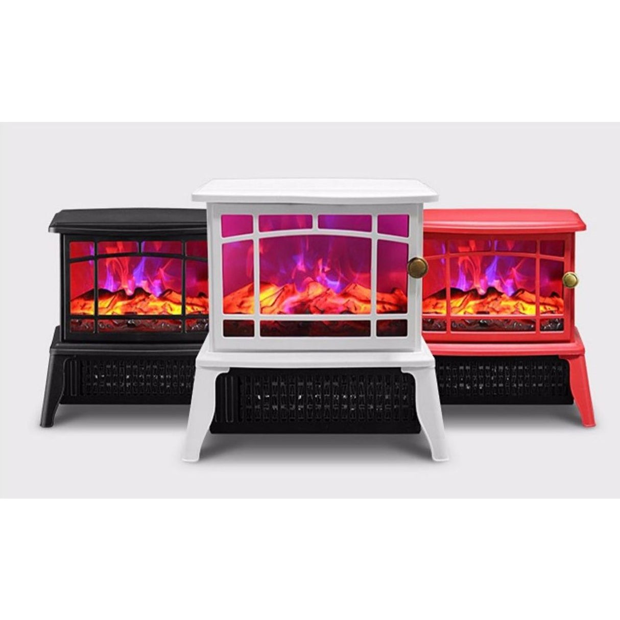 Semineu electric Vivimall, 1500W, cu efect de flacara, 25 x 16 x 25 cm, Alb - vivimall.ro