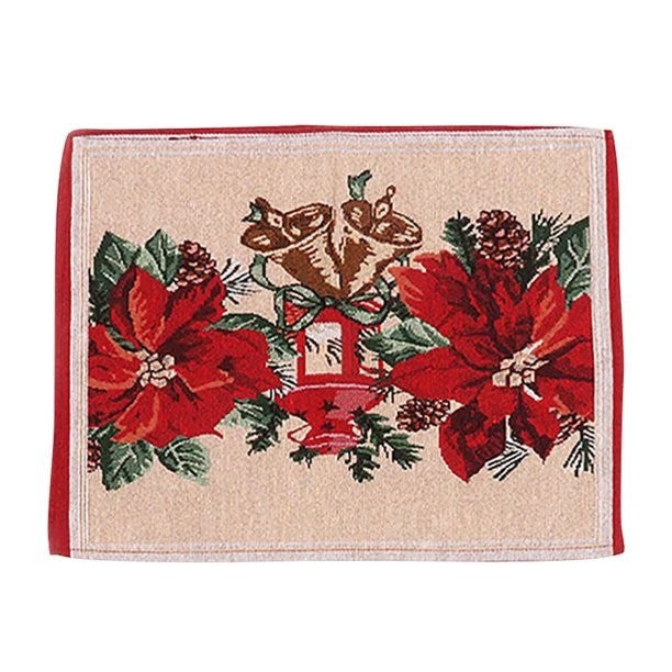 Servet pentru Masa, Vivimall, Model Craciunite, Tematica Craciun, 43 x 34 cm, Rosu - vivimall.ro