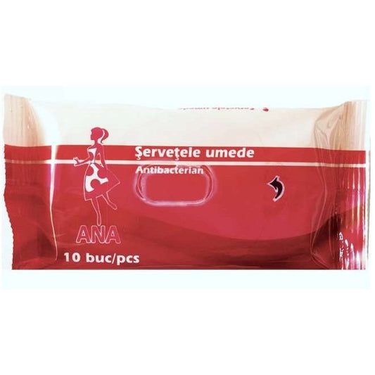 Servetele umede antibacteriene Ana, 10 buc./pachet - vivimall.ro