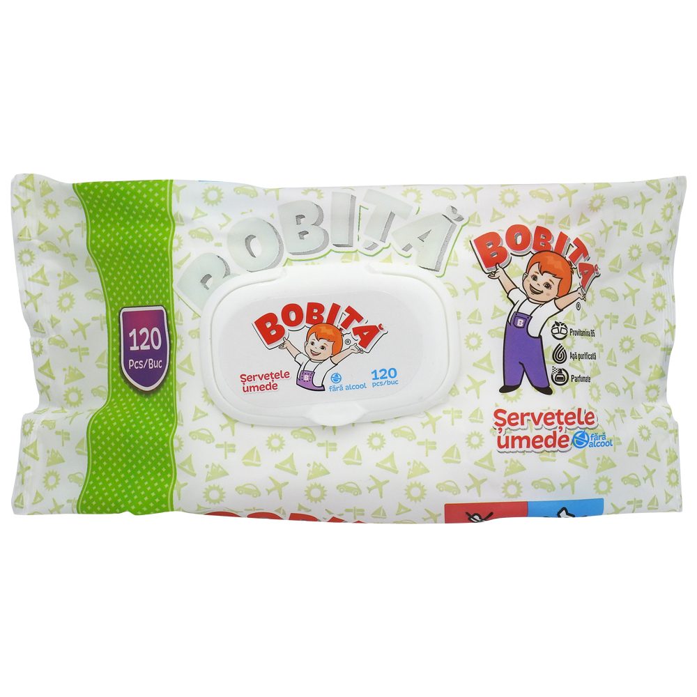 Nedves törlőkendő, Bobi, 120 db