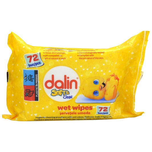 Nedves Törlőkendő, Dalin, 72 db Soft Clean