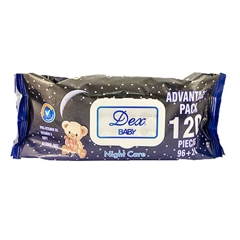 Nedves Törlőkendő, Dex, 120 db Night Care