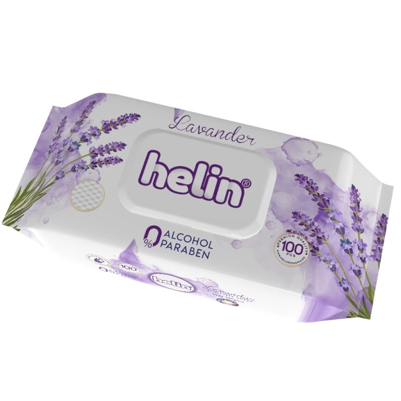 Nedves törlőkendők, Helin, 100 db, levendula