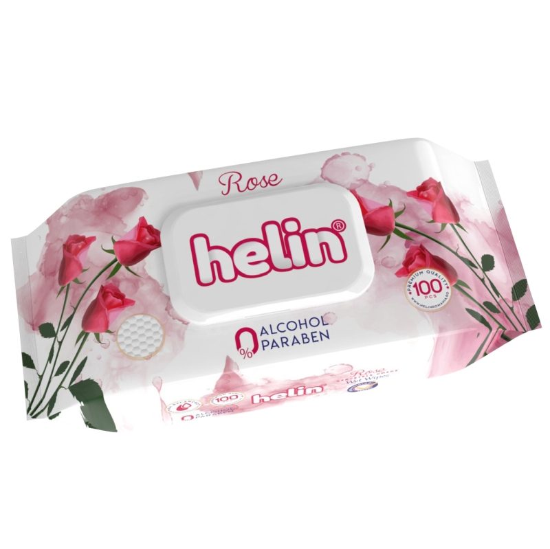 Nedves törlőkendő, Helin, 100 db Rózsa