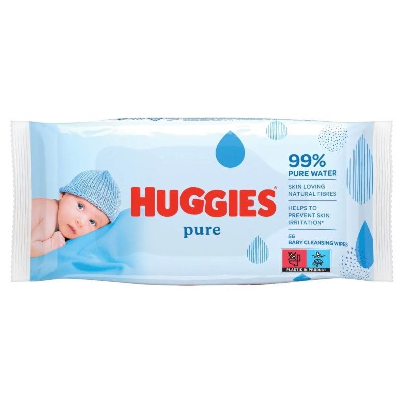 Huggies Pure nedves törlőkendők, 56 db