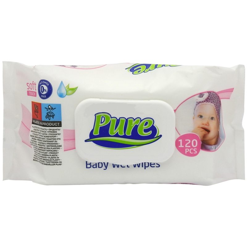 Nedves Törlőkendő, Pure, 120 db Baby