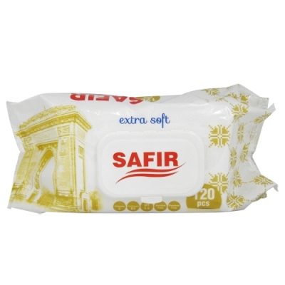 Nedves törlőkendők, Safir, 120 db Extra puha