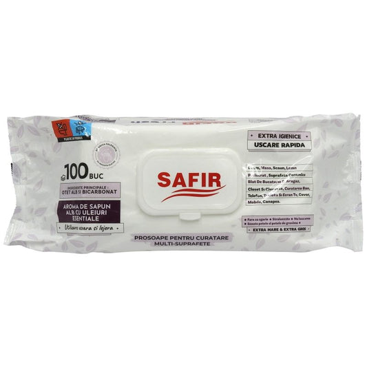 Servetele Umede, Safir, Multisuprafete Fresh 100 buc