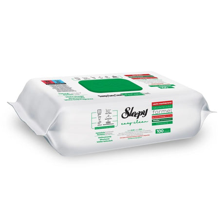 Șervețele umede Sleepy Easy Clean Multisuprafețe, pachet 100 bucăți, vedere frontală ambalaj