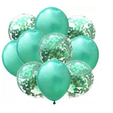 10 db-os Latex Lufi Készlet, Party Konfetti Minta, 5 X Konfetti, 5 X, 25 Cm, ​​​​2.2G