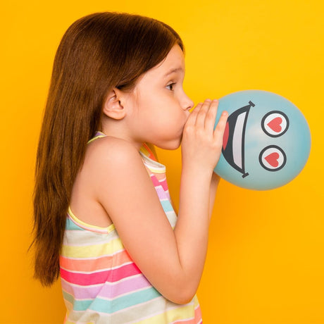 Set 10 Baloane, Vivimall, Model Emoji, din Latex, 25 cm, Multicolor - vivimall.ro