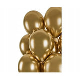 Set 10 Baloane din Latex Chrome, Vivimall, Model Party, 13 cm, Gold, 1 g - vivimall.ro