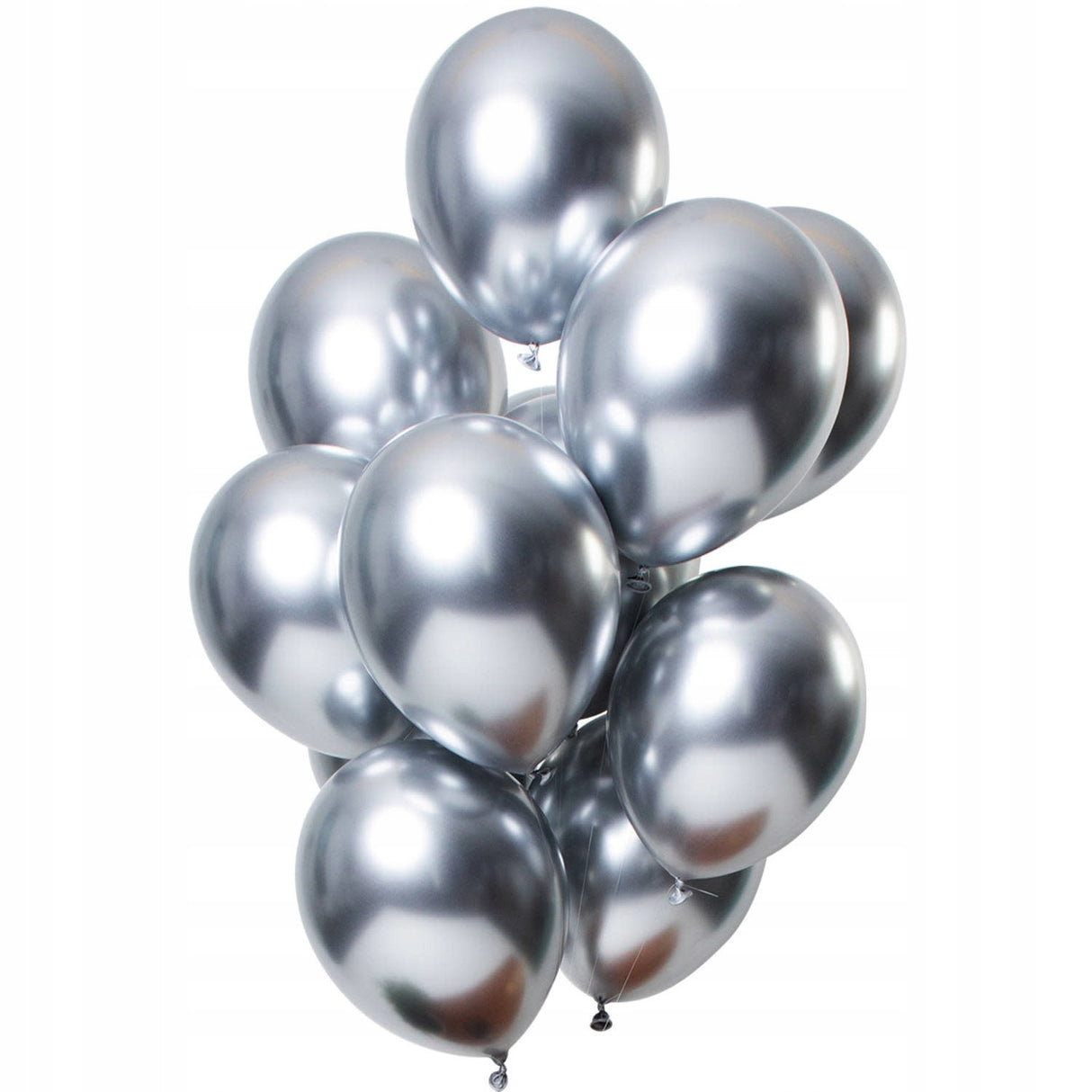Set 10 Baloane din Latex Chrome, Vivimall, Model Party, 13 cm, Silver, 1 g - vivimall.ro