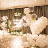 Set 10 Baloane din Latex, Vivimall, Model Party, 13 cm, Albe, 2.2 g - vivimall.ro