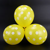 Set 10 Baloane din Latex, Vivimall, Model Party cu Buline si Simple, 30 cm, Galben, 2.8 g - vivimall.ro