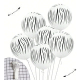 Set 10 Baloane din Latex, Vivimall, Model Party Animal Print, 3x Portocaliu, 3x Galben, 4x Alb, 23 cm, 1.4g - vivimall.ro