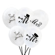 Set 10 Baloane din Latex, Vivimall, Model Party Casatorie, Mr&Mrs Just Married, 2.8 g, 30 cm, Alb/Negru - vivimall.ro