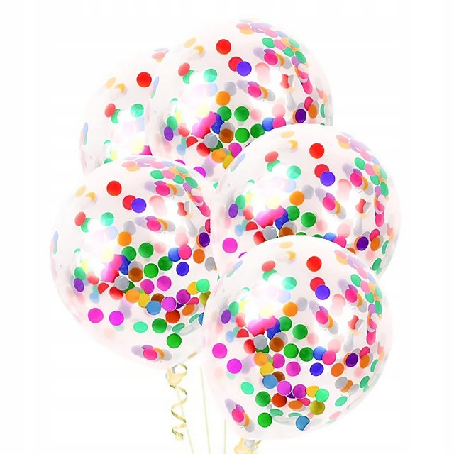 Set 10 Baloane din Latex, Vivimall, Model Party Confetti, 30 cm, Multicolore, 2.8 g - vivimall.ro