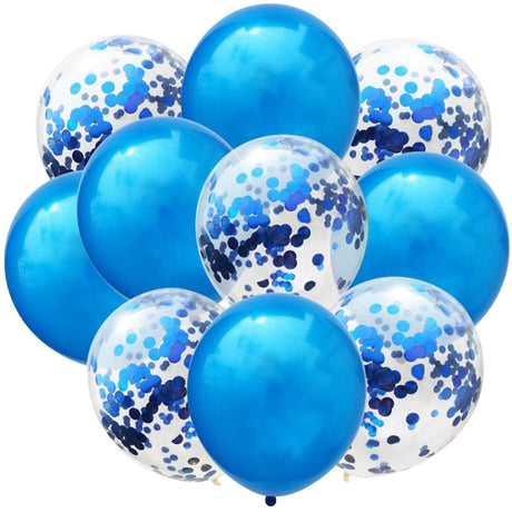 10 db-os Latex Lufi Készlet, Party Konfetti Minta, 5 X Konfetti, 5 X, 25 Cm, ​​​​2.2G