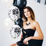 10 db-os Latex Lufi Készlet, Party Konfetti Minta, 5 X Konfetti, 5 X, 25 Cm, ​​​​2.2G