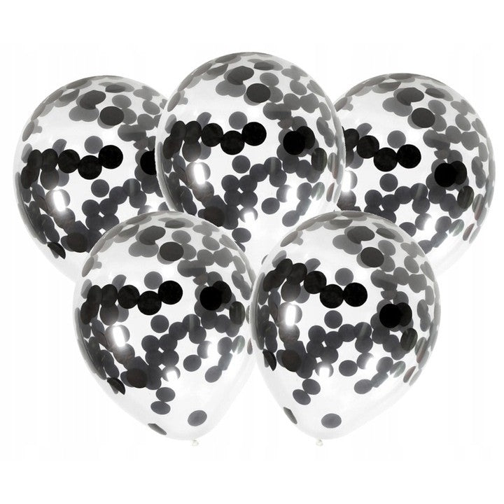 10 db-os Latex Lufi Készlet, Party Konfetti Minta, 5 X Konfetti, 5 X, 25 Cm, ​​​​2.2G
