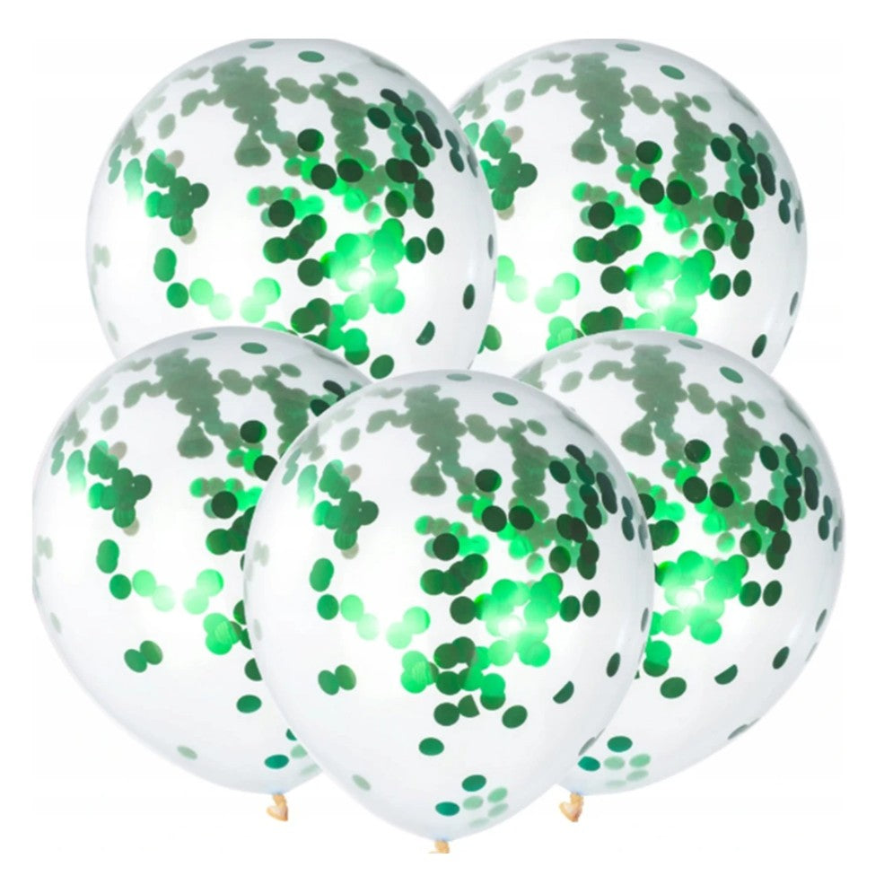 10 db-os Latex Lufi Készlet, Party Konfetti Minta, 5 X Konfetti, 5 X, 25 Cm, ​​​​2.2G