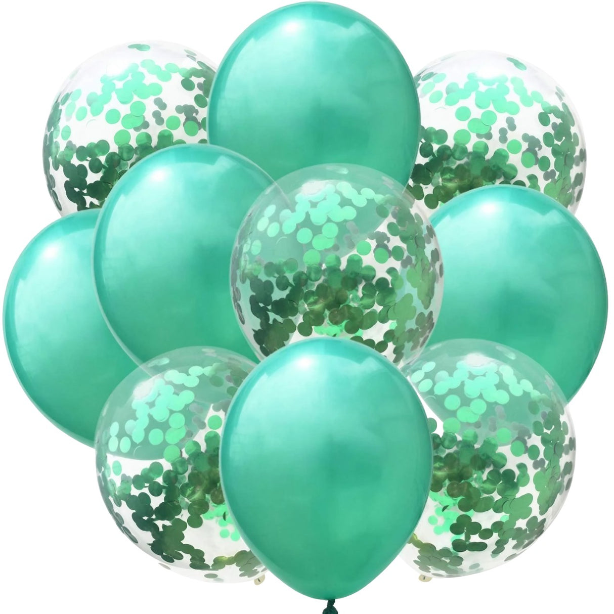 10 db-os Latex Lufi Készlet, Party Konfetti Minta, 5 X Konfetti, 5 X, 25 Cm, ​​​​2.2G