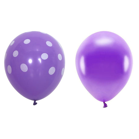 10 db-os Latex Lufi Készlet, Party Minta Pöttyös És Egyszínű, 30 Cm, 2.8 G