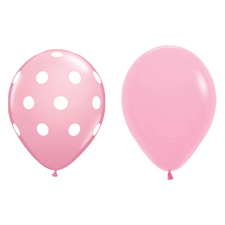 10 db-os Latex Lufi Készlet, Party Minta Pöttyös És Egyszínű, 30 Cm, 2.8 G