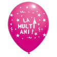 Set 10 Baloane din Latex, Vivimall, Model Party, La Multi Ani, 23 cm, Roz, 2.2 g - vivimall.ro