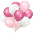 Set 10 Baloane din Latex Metalizate, Vivimall, Model Party, 23 cm, Alb si Roz, 2.2 g - vivimall.ro