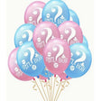 Set 10 Baloane din Latex, Vivimall, Model Party Gender Reveal, 30 cm, Roz Albastru - vivimall.ro