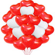Set 10 Baloane, Vivimall, Model Inima, din Latex, 25 cm, Alb/Rosu - vivimall.ro