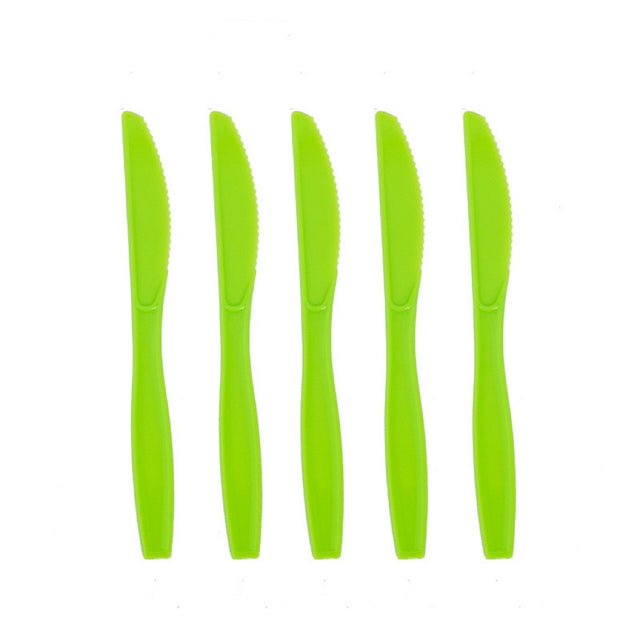 Set 10 Cutite de Unica Folosinta, Vivimall, Colectia Dino Park, 17 x 1.6 cm, din Plastic PE, Verde - vivimall.ro