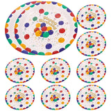 Set 10 Farfurii de Unica Folosinta, Vivimall, din Carton, 18 cm, Model Happy Birthday, Multicolor - vivimall.ro