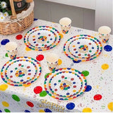 Set 10 Farfurii de Unica Folosinta, Vivimall, din Carton, 23 cm, Model Happy Birthday, Multicolor - vivimall.ro