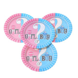 Set 10 Farfurii Gender Reveal, Vivimall, Girl or Boy, din Carton, 18 cm, Roz/Albastru - vivimall.ro