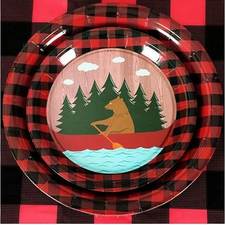 Set 10 Farfurii Unica Folosinta, Vivimall, 18 cm, Model Urs, Multicolor - vivimall.ro