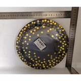 Set 10 Farfurii Unica Folosinta, Vivimall, Imprimeu cu Buline, din Carton, Diametru 23 cm, Negru/Auriu - vivimall.ro