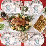 Set 10 Farfurii Unica Folosinta, Vivimall, Imprimeu Elefant, din Carton, 22 cm, Roz - vivimall.ro