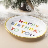 Set 10 Farfurii Carton Happy Birthday 18 Cm | BrightDay 2 - vivimall.ro